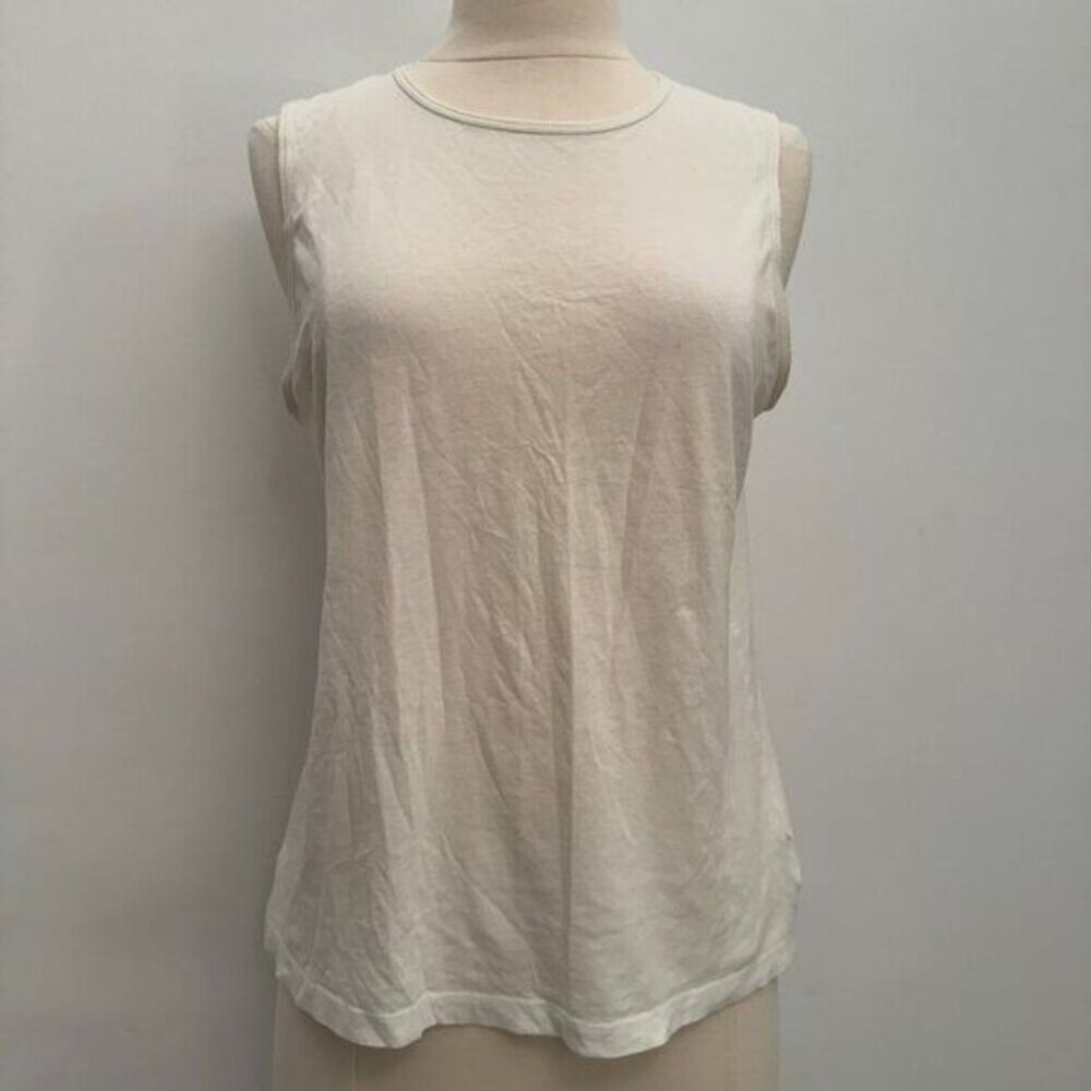 Theory White Organic Sleeveless Tank, Size Small